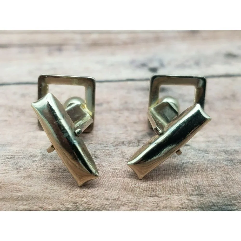 Lot of 3 Pair Gold Tone Cufflinks Oval Textured Rectangle Faux Pearl